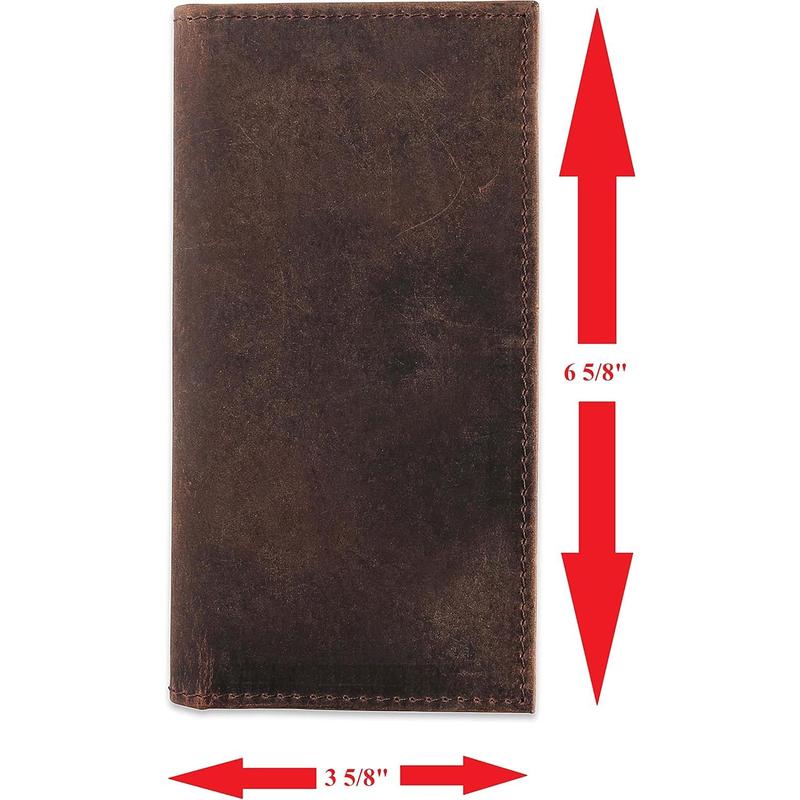 Men's RFID Vintage Look premium Genuine Leather Long Bifold Wallet Checkbook Wallets,buffalo vintage leather