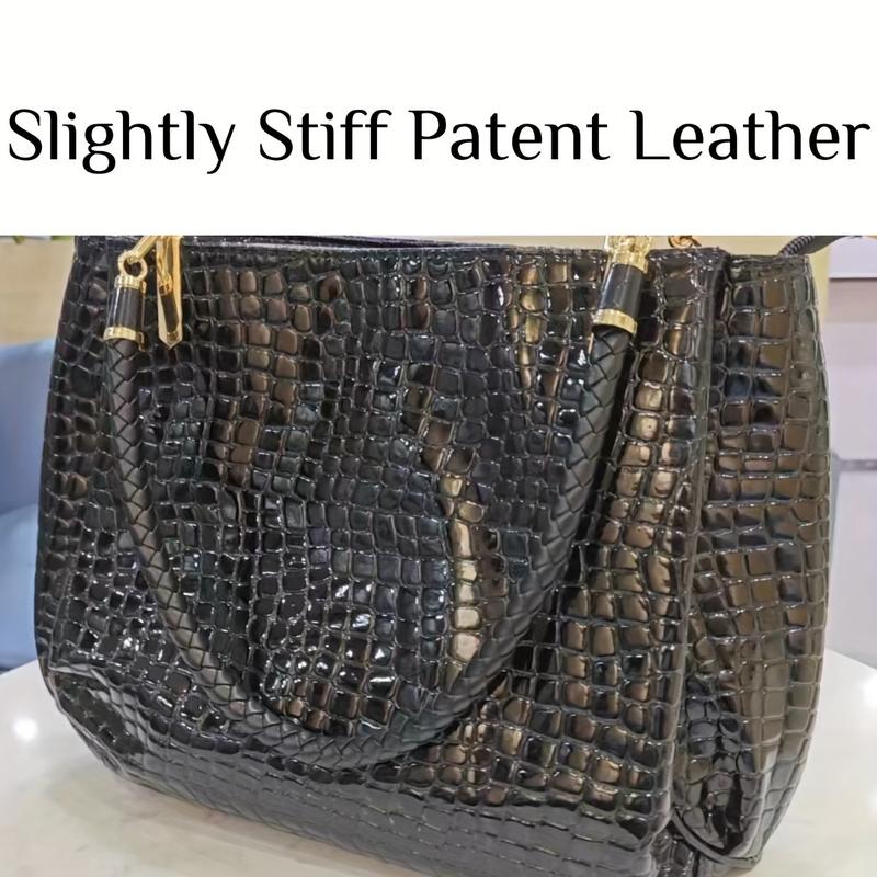 Classic Women's Alligator Print Handbag, Premium Artificial Leather Shoulder Bag, Luxury Patent Leather Wallet, Elegant Hand Handbag Satchel, Women's Brief Case Briefcase Daily Commuter Bag, Gift for Her