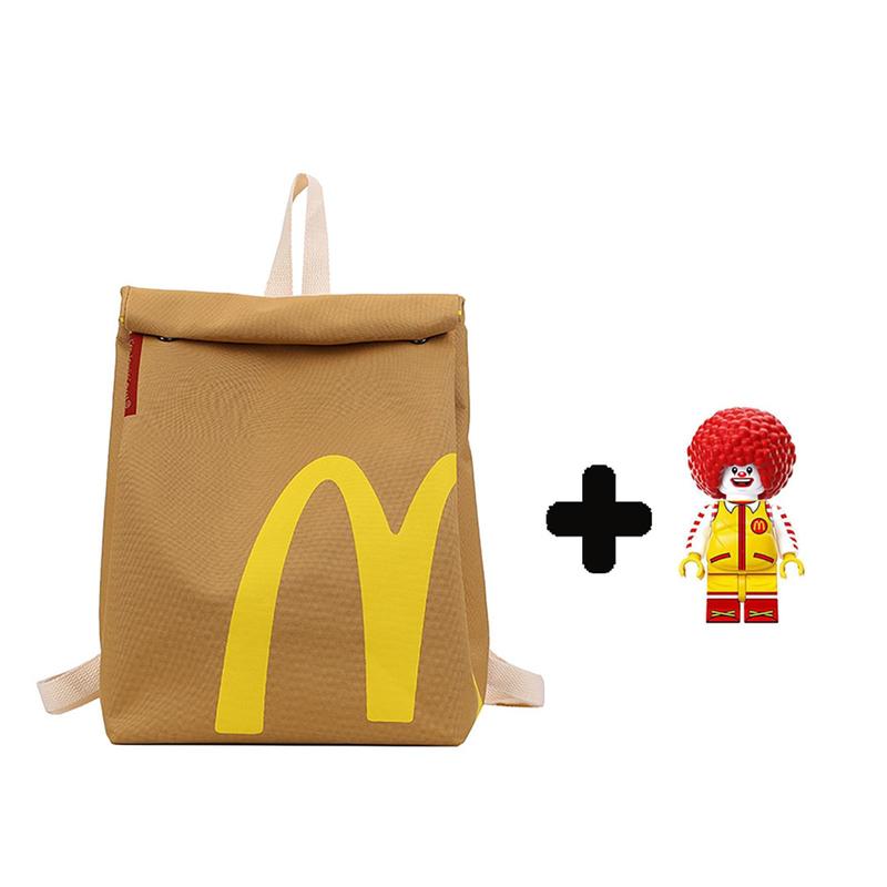 Mcdonald's Backpack With Funny Mcdonald's Mini Figurine, Perfect As A Halloween Gift, Christmas Gift, Or New Year Gift.