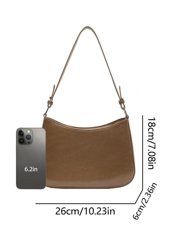 Women's Elegant Solid Color Crossbody Bag, Fashionable PU Leather Shoulder Bag for Daily Used, Casual Trendy Versatile High-quality Daily Commuting Bag