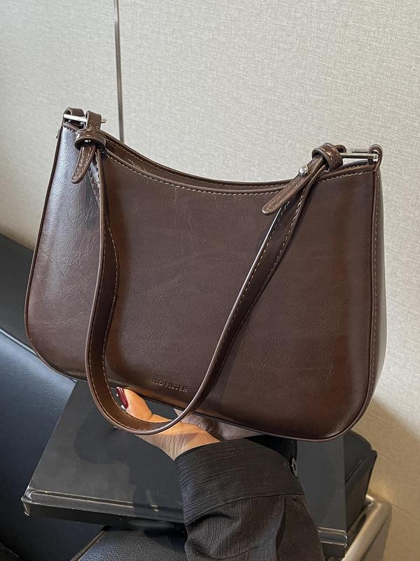 Women's Elegant Solid Color Crossbody Bag, Fashionable PU Leather Shoulder Bag for Daily Used, Casual Trendy Versatile High-quality Daily Commuting Bag