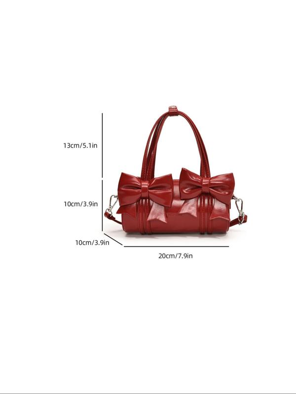 Women's Bowknot Design Handbag, Shoulder Bag, Crossbody Bag, Fashionable Solid Color Handbag for Daily Used, Casual Trendy Versatile High-quality Daily Commuting Bag