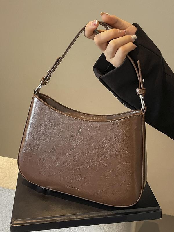 Women's Elegant Solid Color Crossbody Bag, Fashionable PU Leather Shoulder Bag for Daily Used, Casual Trendy Versatile High-quality Daily Commuting Bag