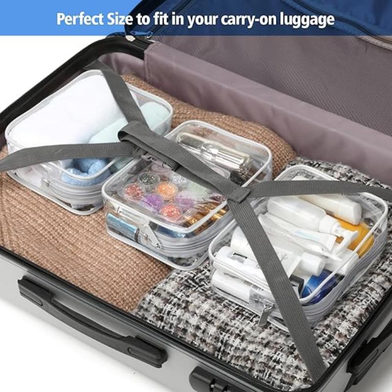 Clear Makeup Bag Set, 2 4 Counts Waterproof Portable Storage Bag, Makeup Organizer, Travel Toiletry Bag, Cosmetic Storage Bag for Travel Outdoor Bathroom