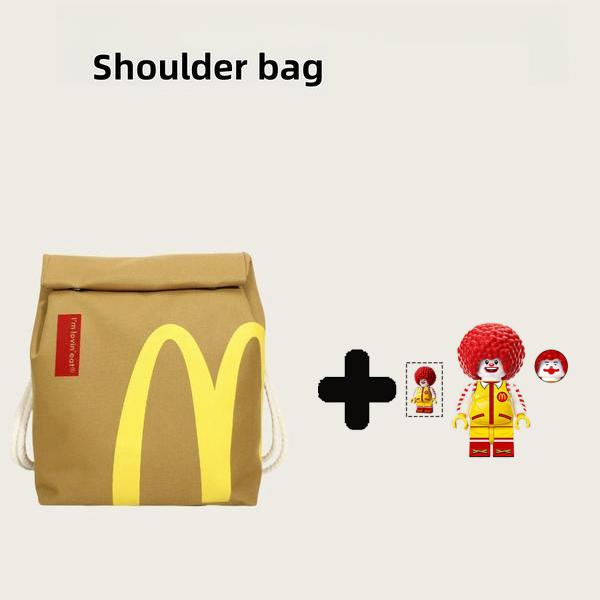 Mcdonald's Backpack With Funny Mcdonald's Mini Figurine, Perfect As A Halloween Gift, Christmas Gift, Or New Year Gift.