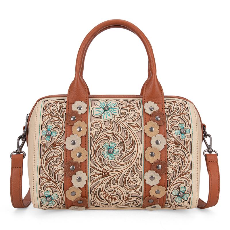 Montana West [MegaLive] Embroidered Floral Crossbody Bag Satchel Handbag for camping Outing