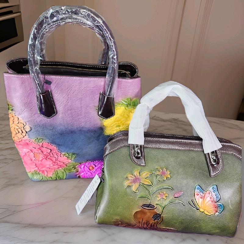 Handbags  Hand Painted  Leather bags For Live Purchase