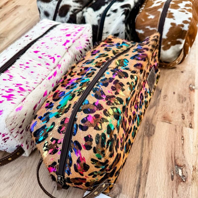 XL Cowhide Makeup Hair Tool Bag   Toiletry Travel Storage Bag Pouch