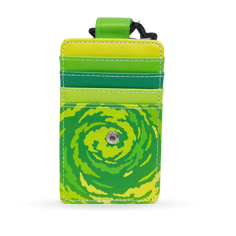 Rick and Morty Wallet, Character Wallet ID Card Holder, Rick and Morty Rick Face Yellow Green, Vegan Leather card  holder