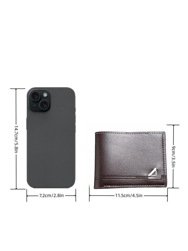 Men's Minimalist Geometric Pattern Short Wallet, Casual Trendy Zipper Wallet for Work, Fashionable Wallet for Daily Use