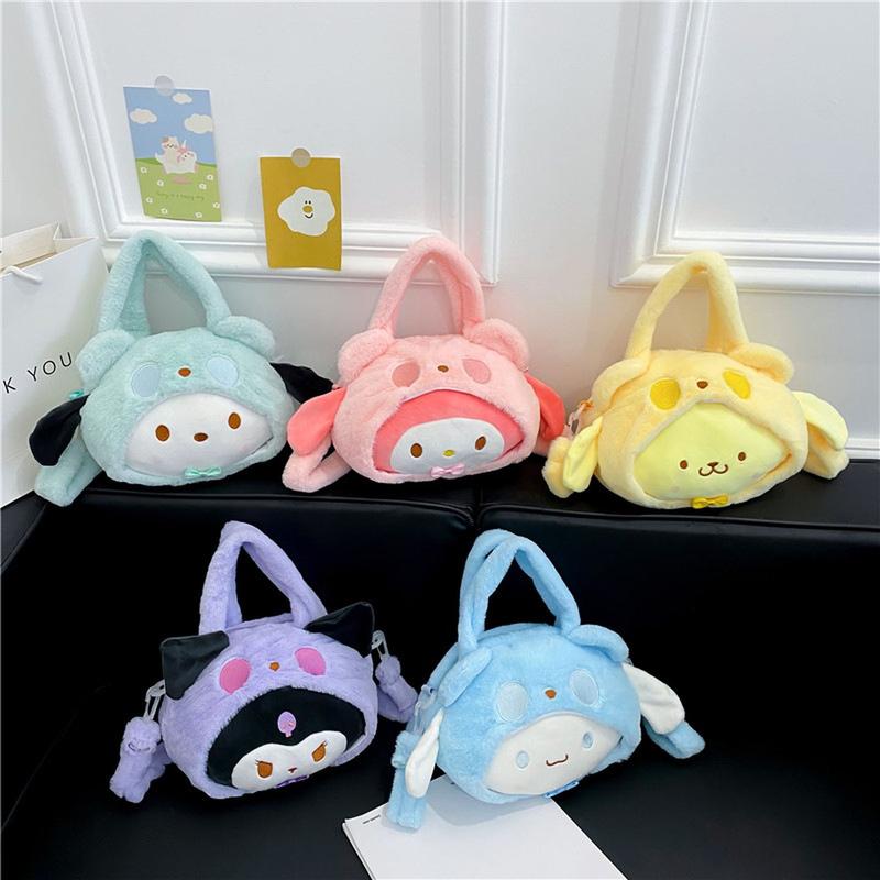 Kawaii Anime Plush Tote Bag  Cute Cartoon Peripheral Handbags Shoulder Bag Crossbody Bag for Women Girl Christmas Birthday Gift
