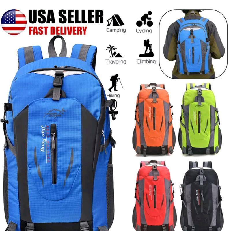 40L Nylon Travel Backpack Waterproof Outdoor Rucksack Men Camping Hiking Bag