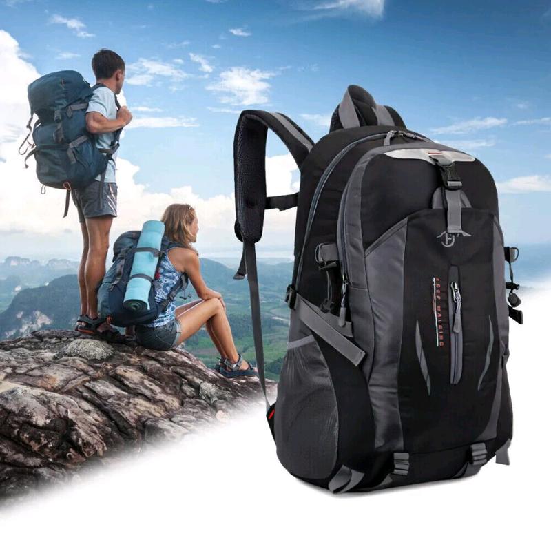 40L Nylon Travel Backpack Waterproof Outdoor Rucksack Men Camping Hiking Bag