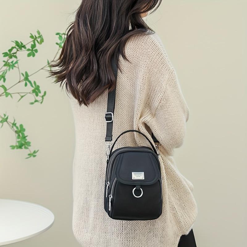 Water-Resistant Women's Crossbody Bag - Adjustable Strap, Zip Closure, Minimalist Design, Durable Polyester Lining