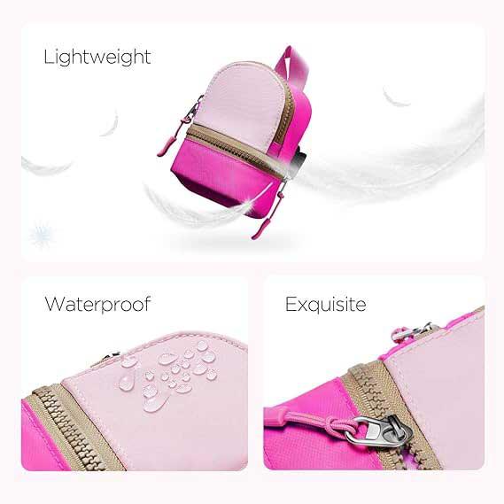 Mini Backpack Keychain Wristlet Pouch Small Change Coin Purse Cute Zipper Wallet for Women Men Airpods Cosmetics - Durable Nylon Material