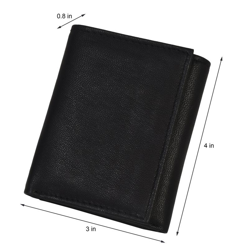 Leatherboss Genuine Leather Men's RFID Blocking Passcase Trifold Wallet