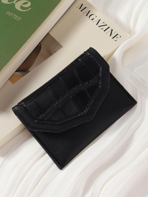 Women's  Random Crocodile Embossed Short Wallet, Casual Zipper Multi Card Holder for Women & Girls, Simple Design Pu Leather Card Holder for Daily Used