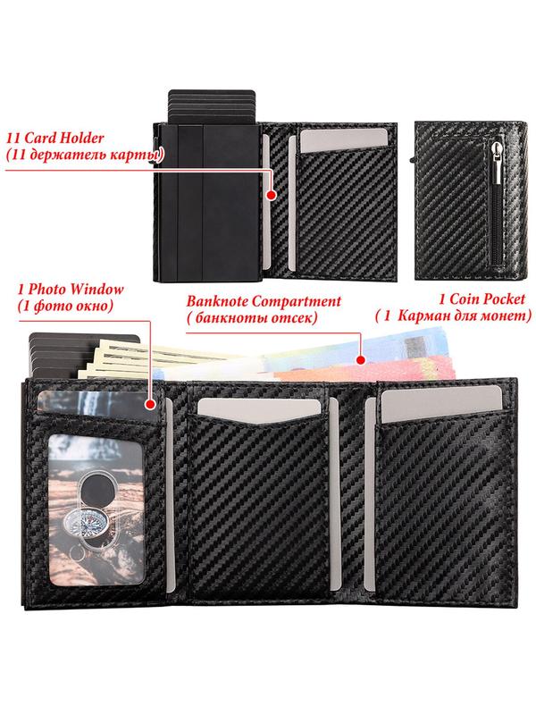 Men's Carbon Fiber Card Holder, Portable Card Slot Card Holder, Casual Trendy Versatile High-quality Daily Wallet