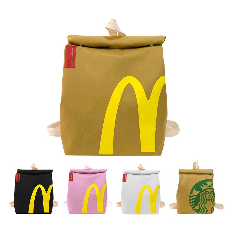 McDonalds Backpack Starbucks Backpack，Funny Backpack for Women Men Lightweight Travel School Bag Knapsack