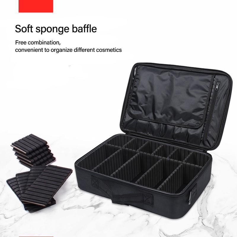 Makeup Storage Bag, Large Capacity Cosmetic Storage Bag, Multi-grid Makeup Organizer, Versatile Makeup Organizer, Portable Bag for Artist Outing Travel