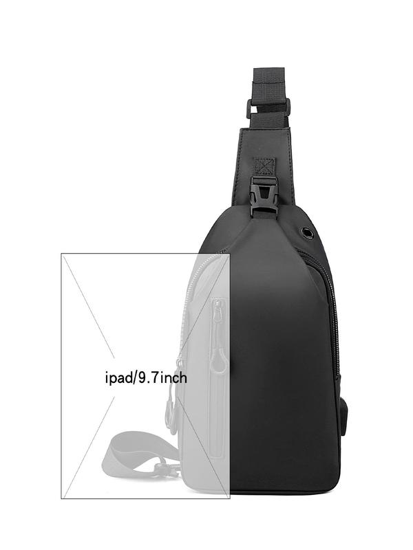 Men's Casual Solid Color Belt Bag, Lightweight Crossbody Bag, Versatile Sports Hiking Crossbody Bag, Large Capacity Sling Bag