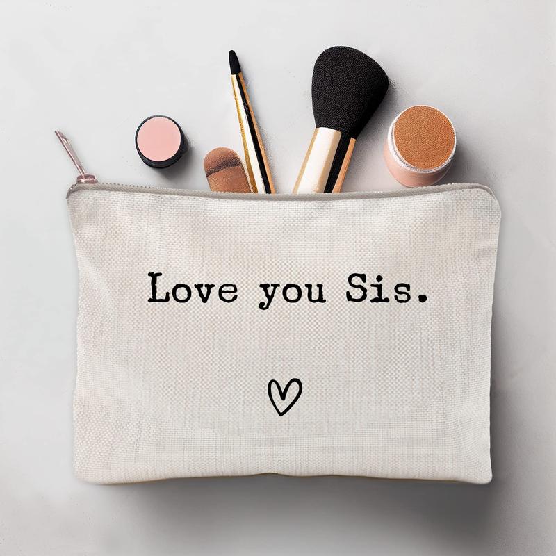 Love You Sister, Sister Gift, Missing You, Send Love, Makeup Case, Toiletry Bag, Gift for Friend, Makeup Bag for Best Friends