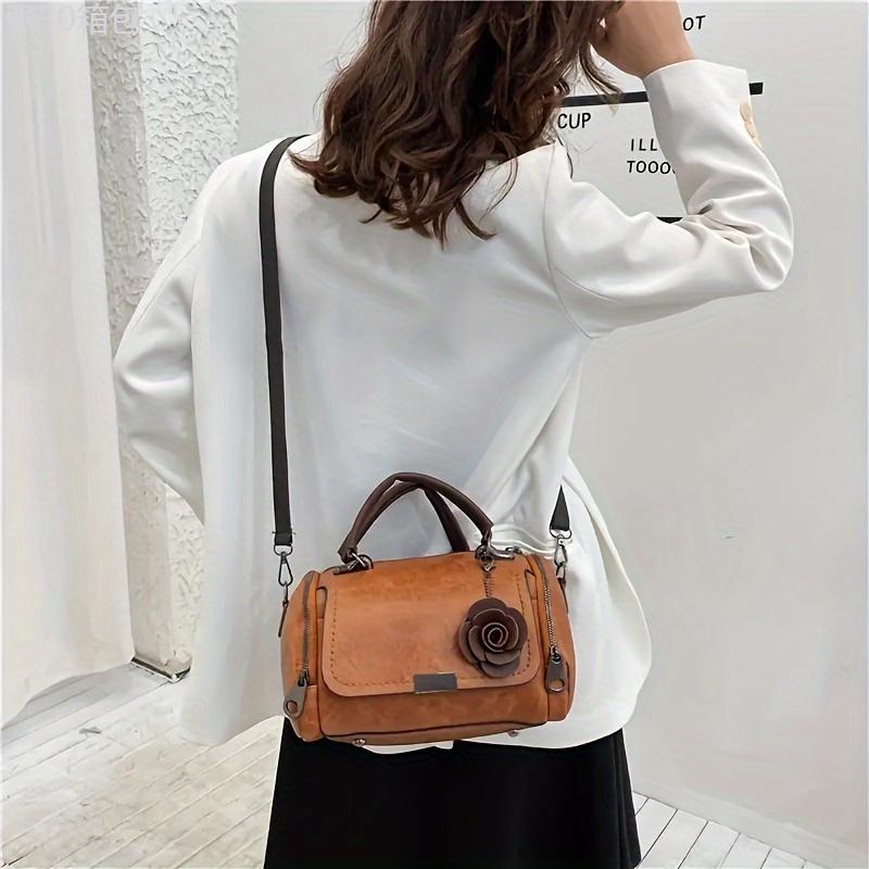 Vintage Crossbody Women's Classic Handbag & Purse, Retro Shoulder Bag