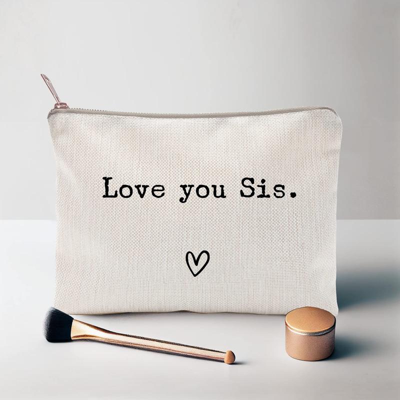 Love You Sister, Sister Gift, Missing You, Send Love, Makeup Case, Toiletry Bag, Gift for Friend, Makeup Bag for Best Friends