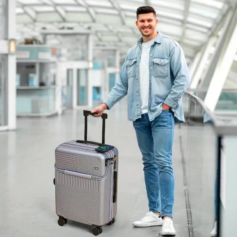 20” Multifunctional Hard Shell Trolley Case with USB Charging Port, Front Pocket, TSA Lock, Telescopic Handle, Durable Wheels, Cup Holder, and ABS+PC