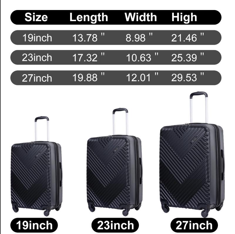 3 Piece Luggage Set Hardshell Expandable Lightweight Suitcase with TSA Lock Spinner Wheels