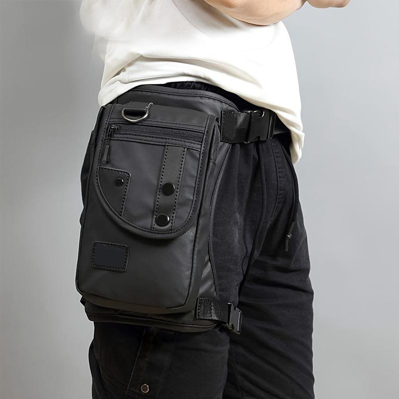 Men's Nylon Drop Leg Bag Fashion Hip Waist Bag Thigh Butt Waist Bag Multi-Functional Tactical Riding Male Shoulder Messenger Bag