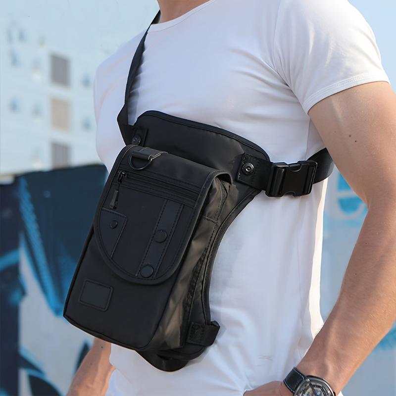 Men's Nylon Drop Leg Bag Fashion Hip Waist Bag Thigh Butt Waist Bag Multi-Functional Tactical Riding Male Shoulder Messenger Bag
