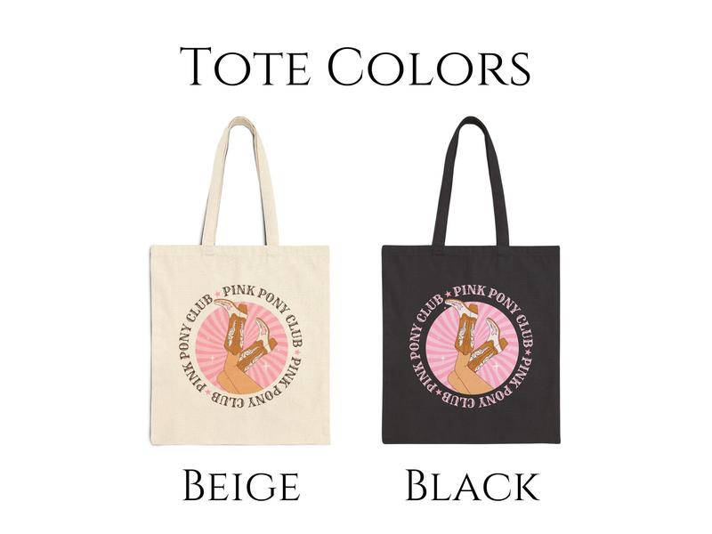 Pink Pony Club Tote Bag - Canvas Tote Bag, Chappell Roan, Midwest Princess, Hot to Go, Trendy, Gift for her, LQBT, Farmers Market Bag, Cute