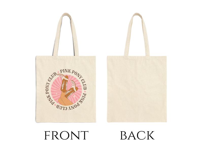 Pink Pony Club Tote Bag - Canvas Tote Bag, Chappell Roan, Midwest Princess, Hot to Go, Trendy, Gift for her, LQBT, Farmers Market Bag, Cute