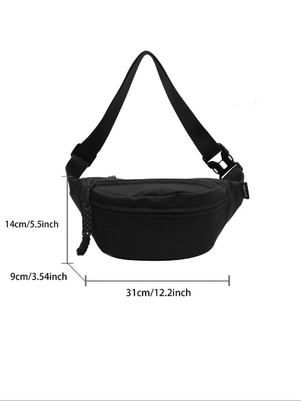 Women's Solid Color Fanny Pack, Fashionable Casual Versatile Zipper Chest Bag for Daily Used, Trendy All-match Sling Bag