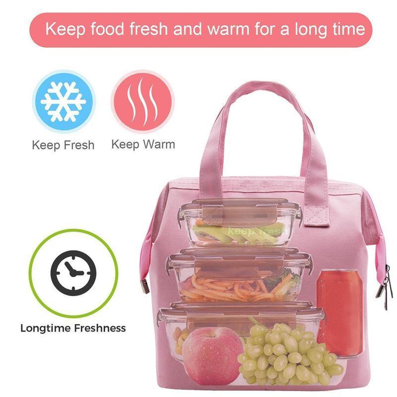 Large Capacity Lunch Bag, 1 Count Portable Insulated Lunch Bag with Handle, Lunch Box Storage Bag for Office, School, Travel, Outdoor Camping