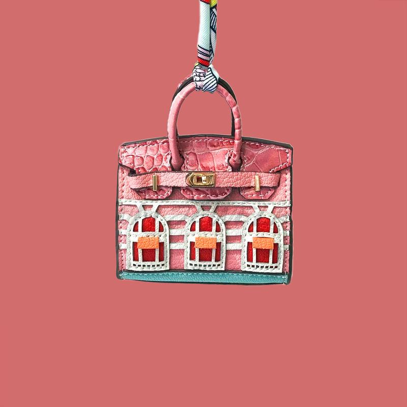 Farbourgh Inspired Mini Handbag Charm - Luxury Bag Charm Keychain, Fashionable Accessories for Handbags, Perfect Gift for Purse Lovers