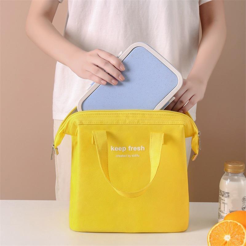 Large Capacity Lunch Bag, 1 Count Portable Insulated Lunch Bag with Handle, Lunch Box Storage Bag for Office, School, Travel, Outdoor Camping