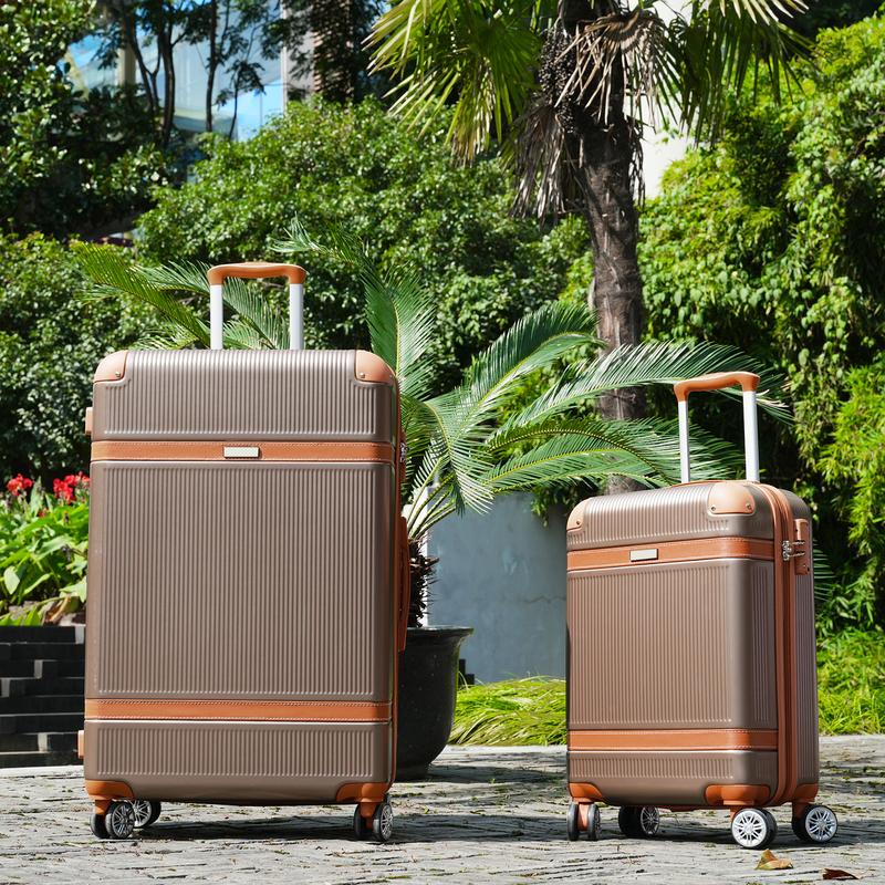 Merax Hardshell Luggage Sets 3 Piece double spinner 8 wheels Suitcase with TSA Lock Lightweight 20''24''28'' carry luggage
