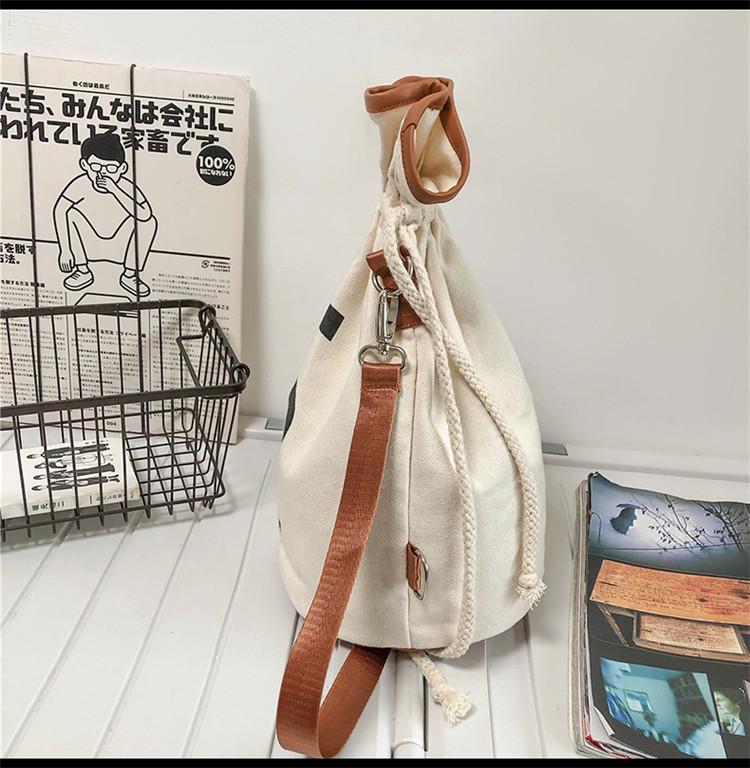 Dollar Print Cotton Canvas Shoulder Bag Popular Crossbody Bag Leisure Bag Men Women Backpack Lightweight String Foldable