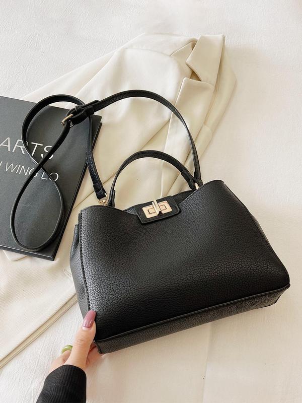 Women's Fashionable Solid Color Shoulder Bag, Casual PU Leather Crossbody Bag for Daily Used, Trendy Versatile High-quality Daily Commuting Bag