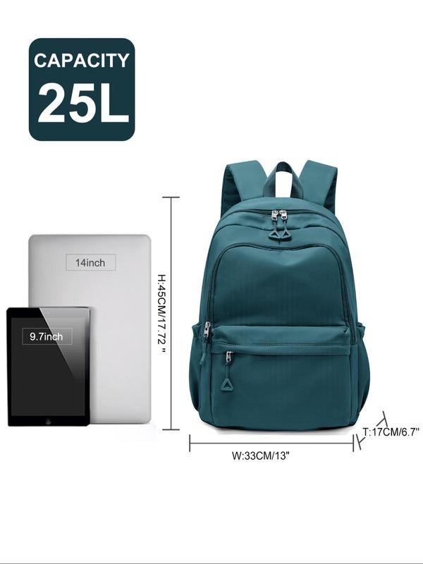 Casual Backpacks for School, Waterproof Zipper Backpack for Back To School, Large Capacity School Bag for Men & Women, Casual Trendy Versatile Commuting Bag, Fall Outfits, Fall Freshness