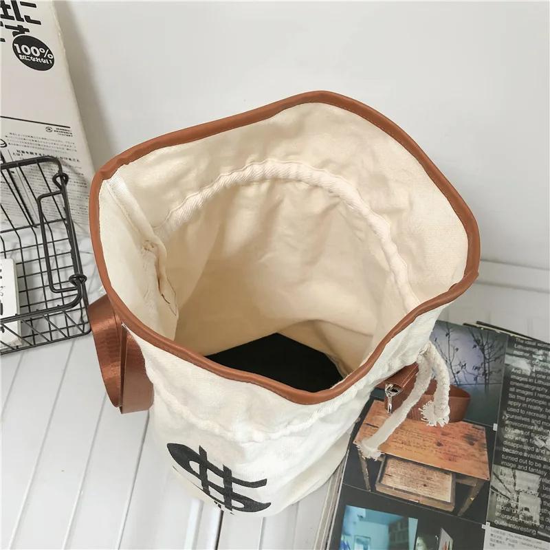 Dollar Print Cotton Canvas Shoulder Bag Popular Crossbody Bag Leisure Bag Men Women Backpack Lightweight String Foldable