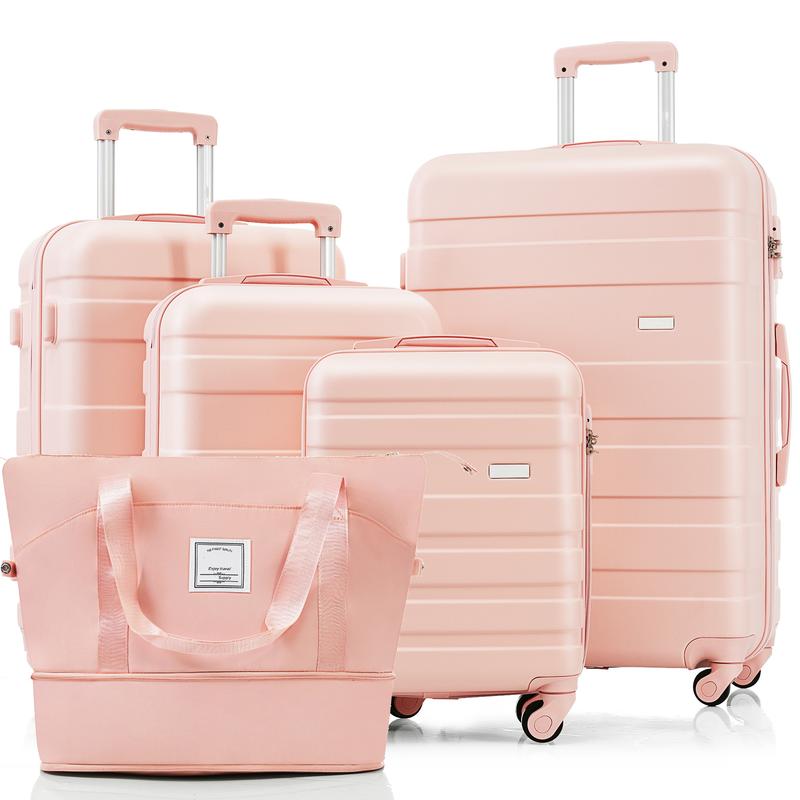 Merax 5 pcs Luggage Set with Expandable Travel Bag Suitcases with 360° Spinner Wheels and Adjustable Telescopic Handles