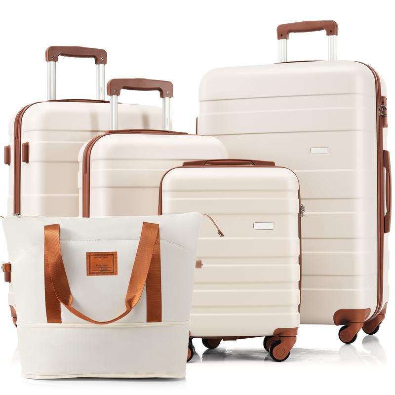 Merax 5 pcs Luggage Set with Expandable Travel Bag Suitcases with 360° Spinner Wheels and Adjustable Telescopic Handles