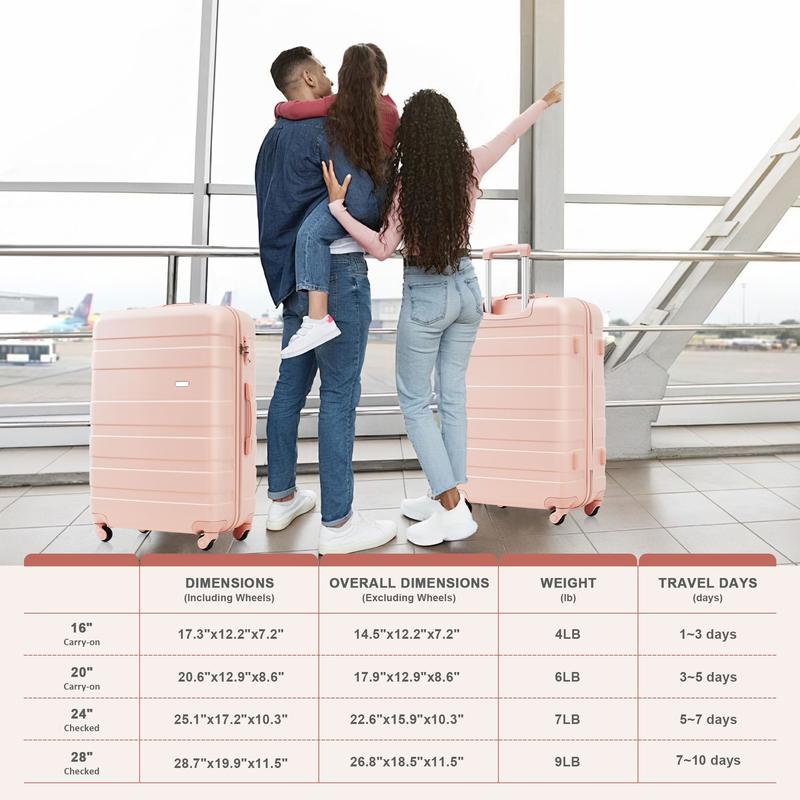 Merax 5 pcs Luggage Set with Expandable Travel Bag Suitcases with 360° Spinner Wheels and Adjustable Telescopic Handles