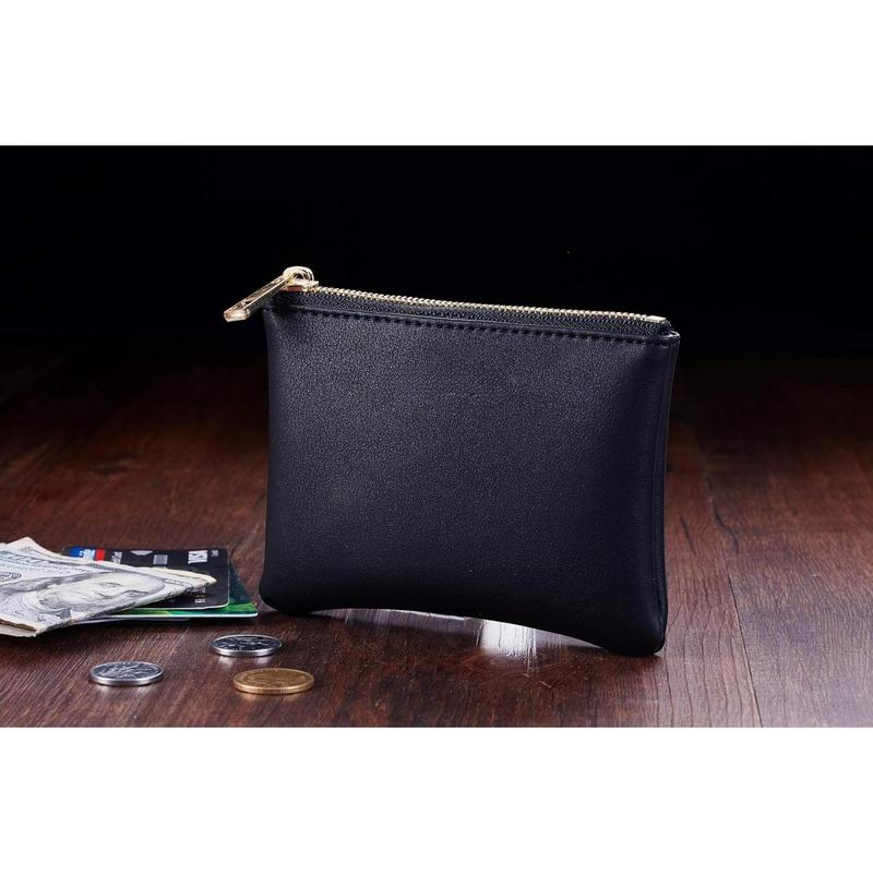 Vegan Leather Coin Purse Pouch Change Purse With Zipper For Men Women