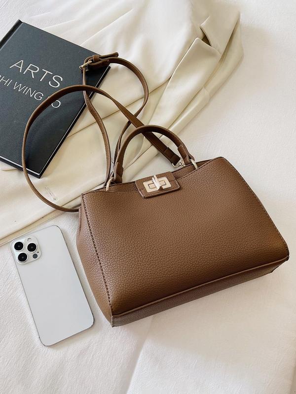 Women's Fashionable Solid Color Shoulder Bag, Casual PU Leather Crossbody Bag for Daily Used, Trendy Versatile High-quality Daily Commuting Bag