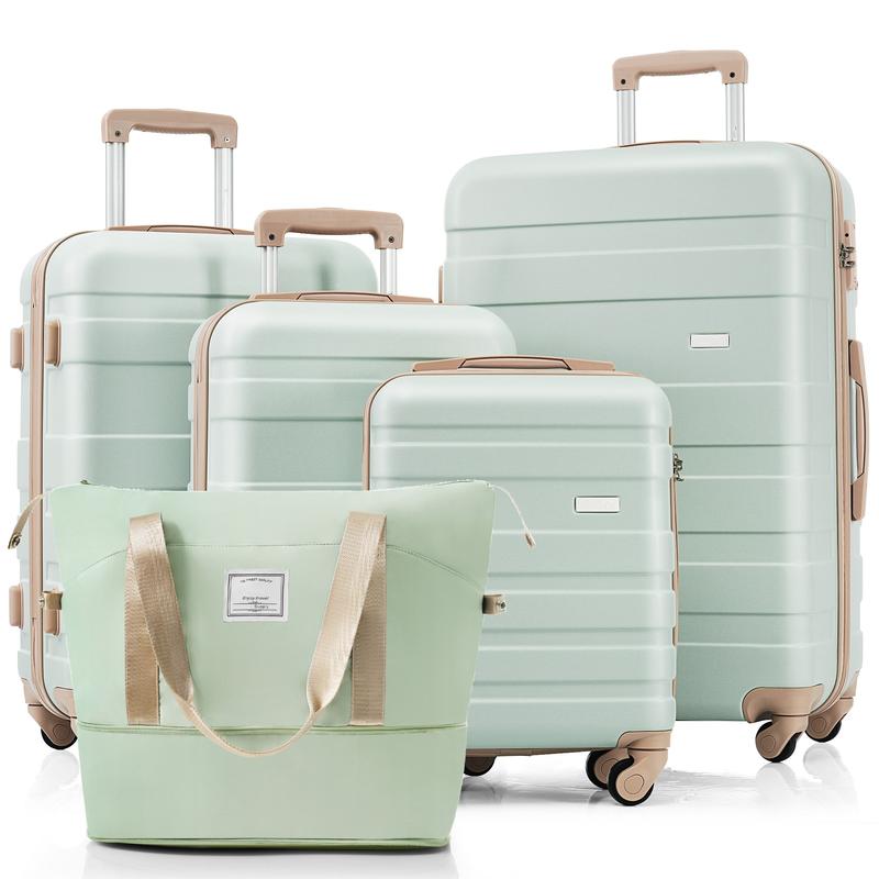 Merax 5 pcs Luggage Set with Expandable Travel Bag Suitcases with 360° Spinner Wheels and Adjustable Telescopic Handles
