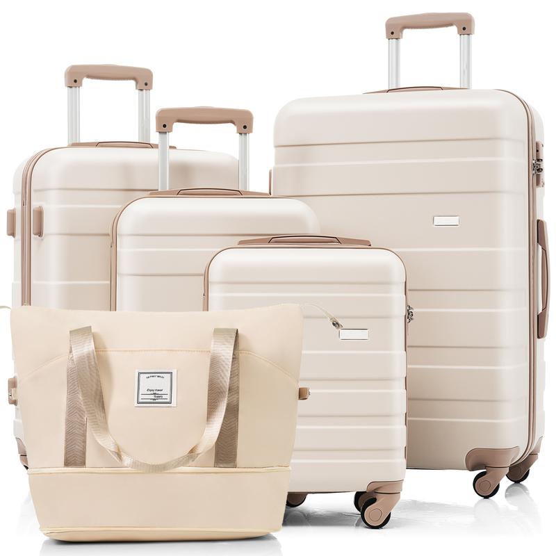 Merax 5 pcs Luggage Set with Expandable Travel Bag Suitcases with 360° Spinner Wheels and Adjustable Telescopic Handles